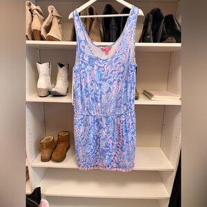Blue and Pink Patterned Sleeveless Dress/romper Lily Pulitzer